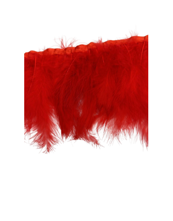 Galon plumes boas rouge